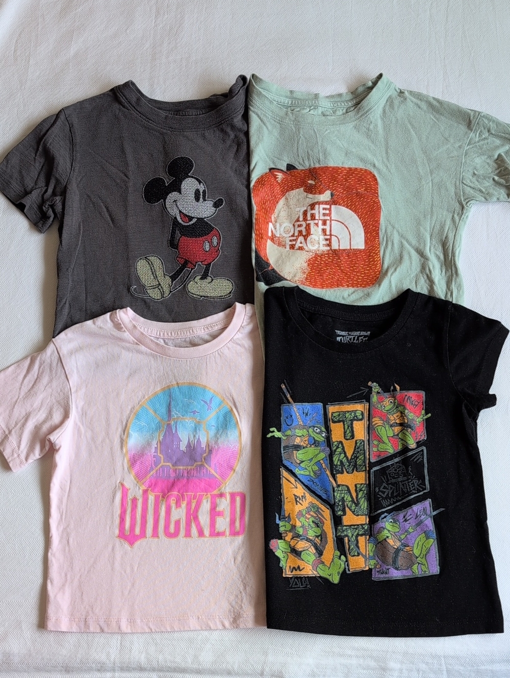 The North Face Gap Disney Mickey Wicked TMNT Girls Graphic Tee T-Shirt 4Pack S/6